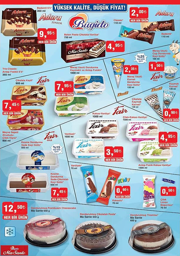BİM Market Dondurma Fiyatları - Nisan 2017