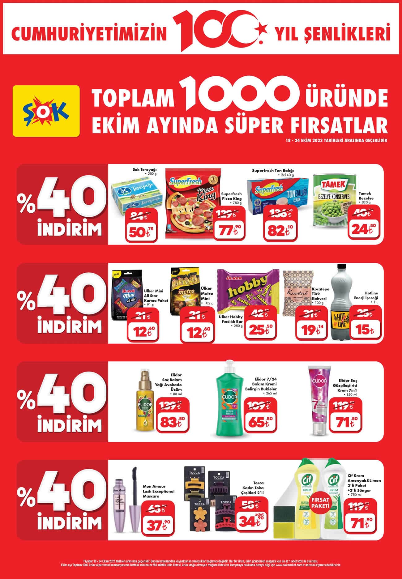 ŞOK 18 Ekim 2023 Cumhuriyet İndirimleri