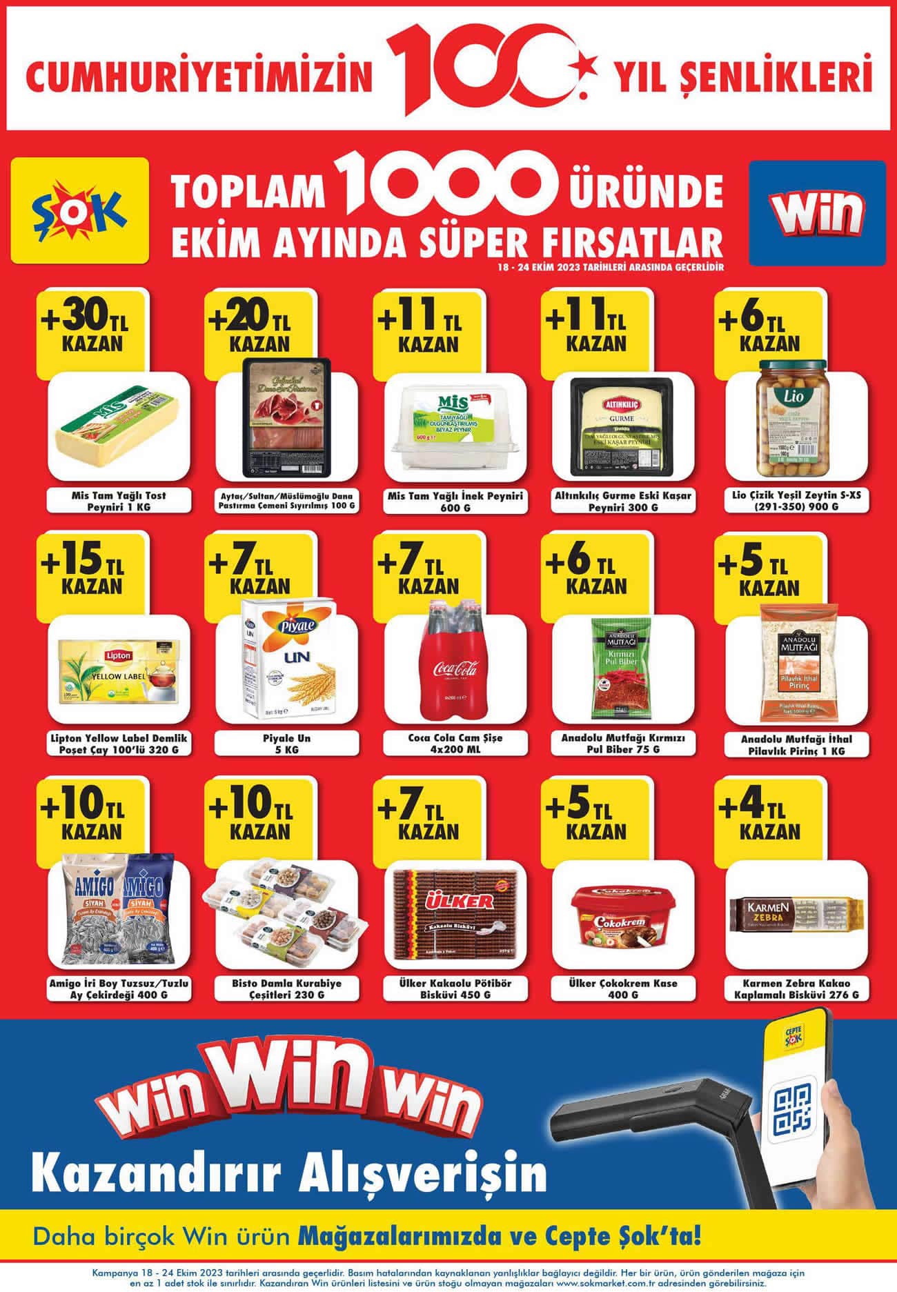 ŞOK 18 Ekim 2023 win broşürü