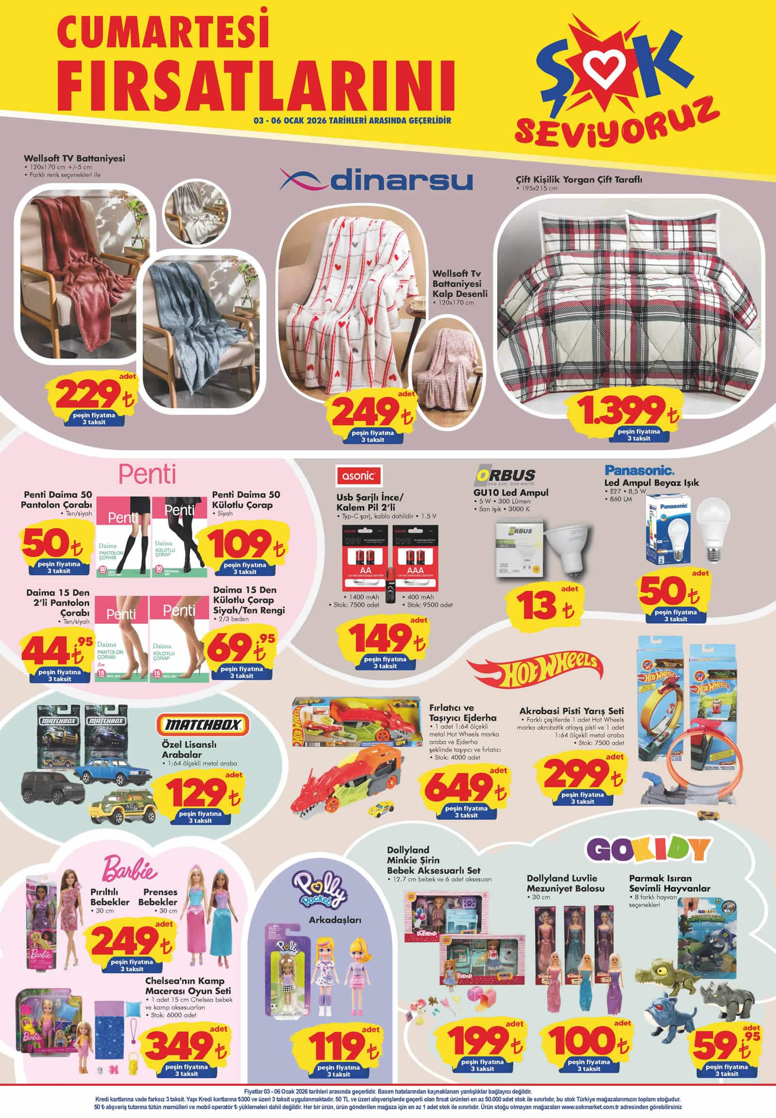 ŞOK 3 Ocak 2026 Aktüel Ürünler Kataloğu
