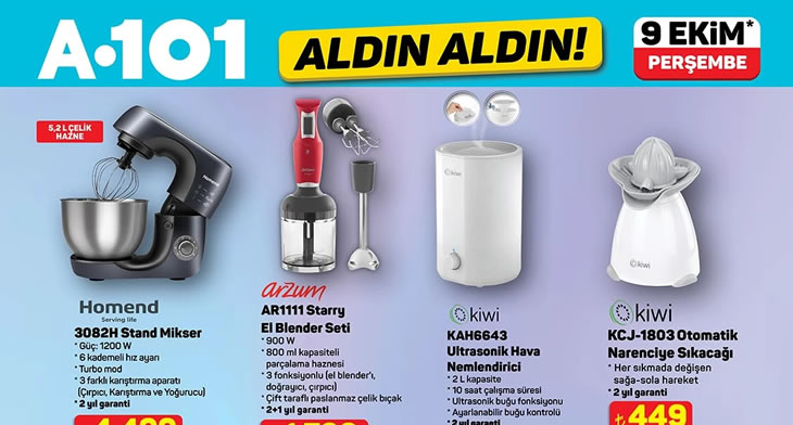 A101 9 Ekim 2025 Aktüel Ürünler Kataloğu