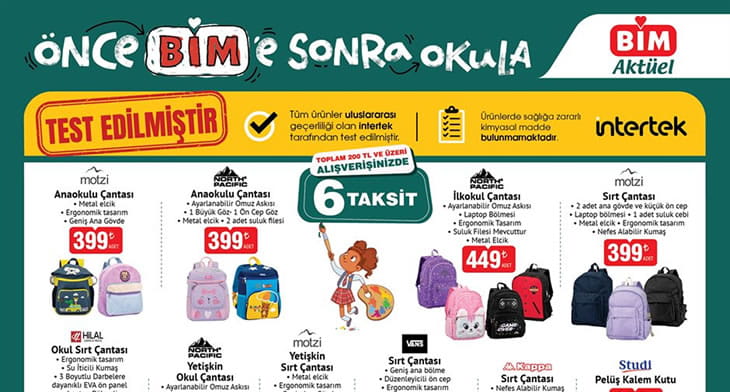 BİM 23 Ağustos 2026 Okul ve Kırtasiye Ürünleri